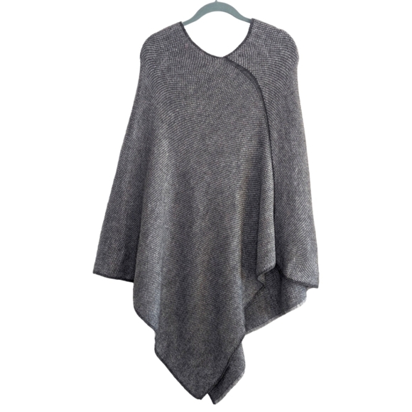 Fratelli Talli Wool Alpaca Blend Gray Poncho Cape Scarf Oversized Long OS - Picture 1 of 8